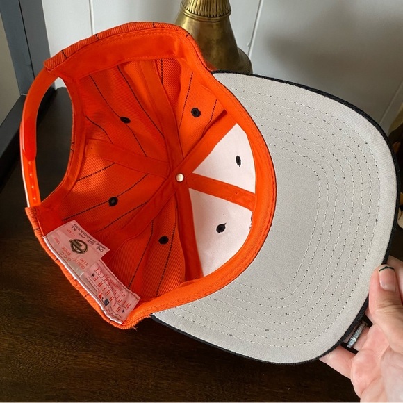 Vintage Genuine Merchandise Grosscap New York Yankees Orange Wool Stripe Hat - Picture 2 of 8